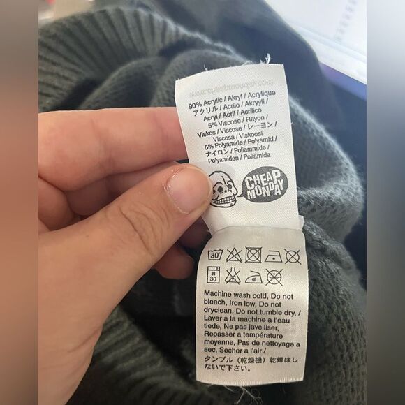 Cheap Monday Half Knit Dress Long Sleeves Green/Black Size Small - Picture 5 of 6